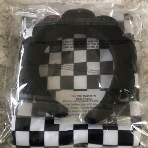 Aveda Hair Wrap Towel Turban Black and White Checked Bubble Headband